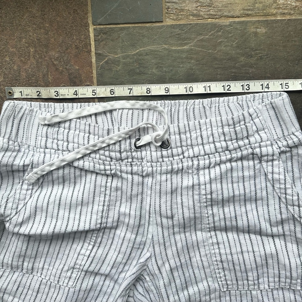 Athleta Bali Linen Striped Cuffed Ankle Pants Size 8T - Picture 6 of 8